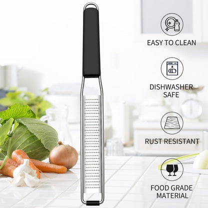 Lemon & Citrus Zester, Cheese Graters with Stainless Steel Sharp Blade for Parmesan Cheese, Ginger, Garlic, Nutmeg, Chocolate, Vegetables, Fruits, Dishwasher Safe Shredder Fine Blade5