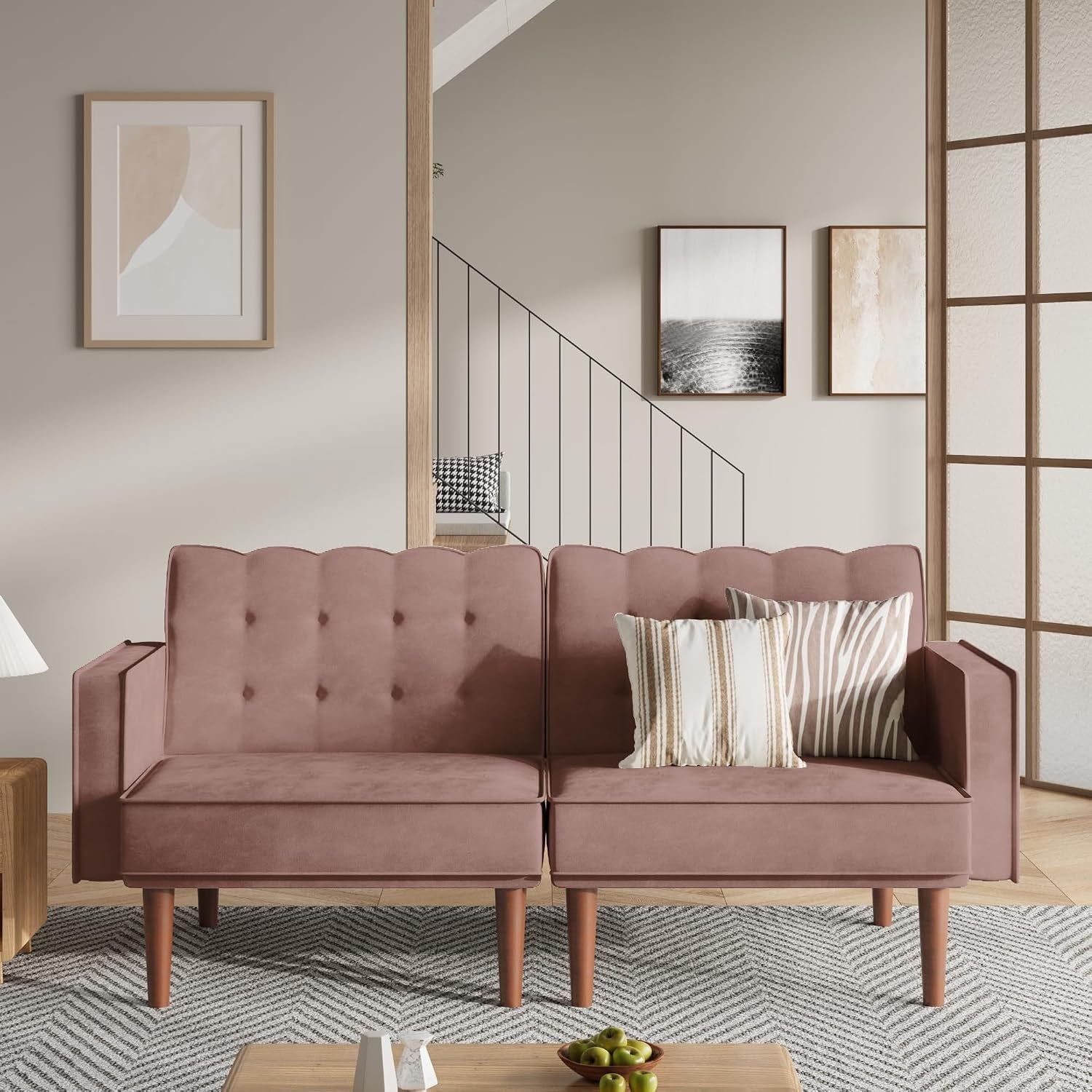 71-velvet-futon-sofa-bed-versatile-loveseat-couch-sleeper-sofa-with-adjustable-backrest-mid-century-modern-futon-couch-for-small-space-living-room-office-apartment-velvet-fabric-pink