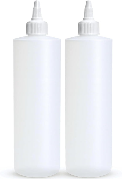 Condiment Squeeze Bottles, 16 OZ Empty Squirt Bottle with Twist Top Cap, Leak Proof - Great for Ketchup, Mustard, Syrup, Sauces, Dressing, Oil, Arts and Crafts, BPA FREE Plastic - 2 PACK1