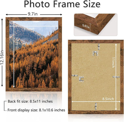 8.5 X 11 Picture Frame, Photo Frame for Wall Mounting Display, Brown4