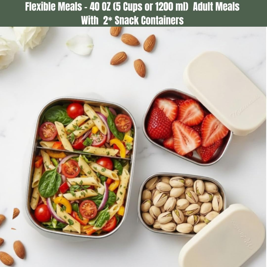 flexibento-40-oz-set-leak-proof-stainless-steel-lunch-box-containers-lunch-containers-with-silicone-lids-steel-bento-box-metal-lunch-box-vanilla-set-of-3-1-40oz-2-9-oz