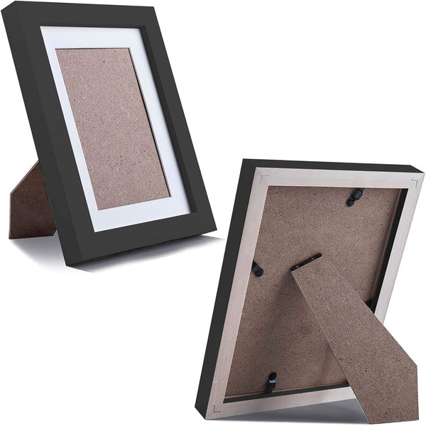 5X7 Black Picture Frames Natural Solid Wood Environmental Paint Photo Frame for Table or Wall Decorate, 4 Pack8