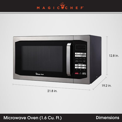 1.6 Cu. Ft. Countertop Microwave with Stainless Door | Countertop Microwave Oven, Stainless Steel, 1100W, Child Safety Lock, Defrost, Memory Function, Timer3