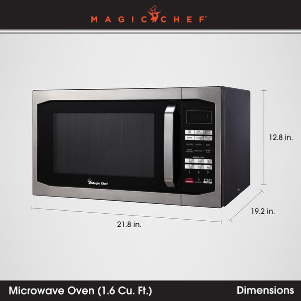 1.6 Cu. Ft. Countertop Microwave with Stainless Door | Countertop Microwave Oven, Stainless Steel, 1100W, Child Safety Lock, Defrost, Memory Function, Timer3