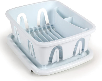 RV Mini Dish Drainer & Tray - Features a Sloped Drain Tray Design, Heavy-Duty Construction - Ideal for Small Spaces, Apartments, Boats, and More -9.5"L X 11.7"W X 4.75"H - White (43511)1