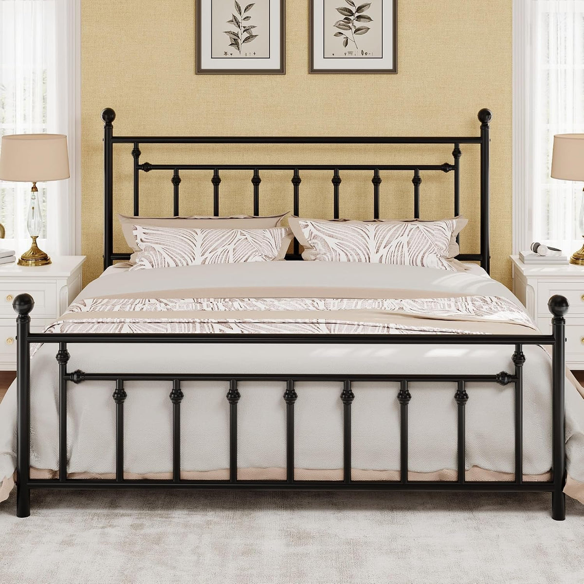 14-king-size-metal-platform-bed-frame-victorian-headboard-and-footboard-steel-slats-mattress-foundation-for-storage-no-box-spring-needed-noise-free-black