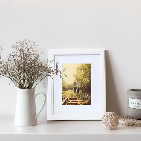 12X15 Picture Frame,Display Pictures 9 X12 with Mat or 12X15 Without, Tempered Glass,15 by 12 White Wooden Frame Wall Gallery Poster Frame Best Gift5