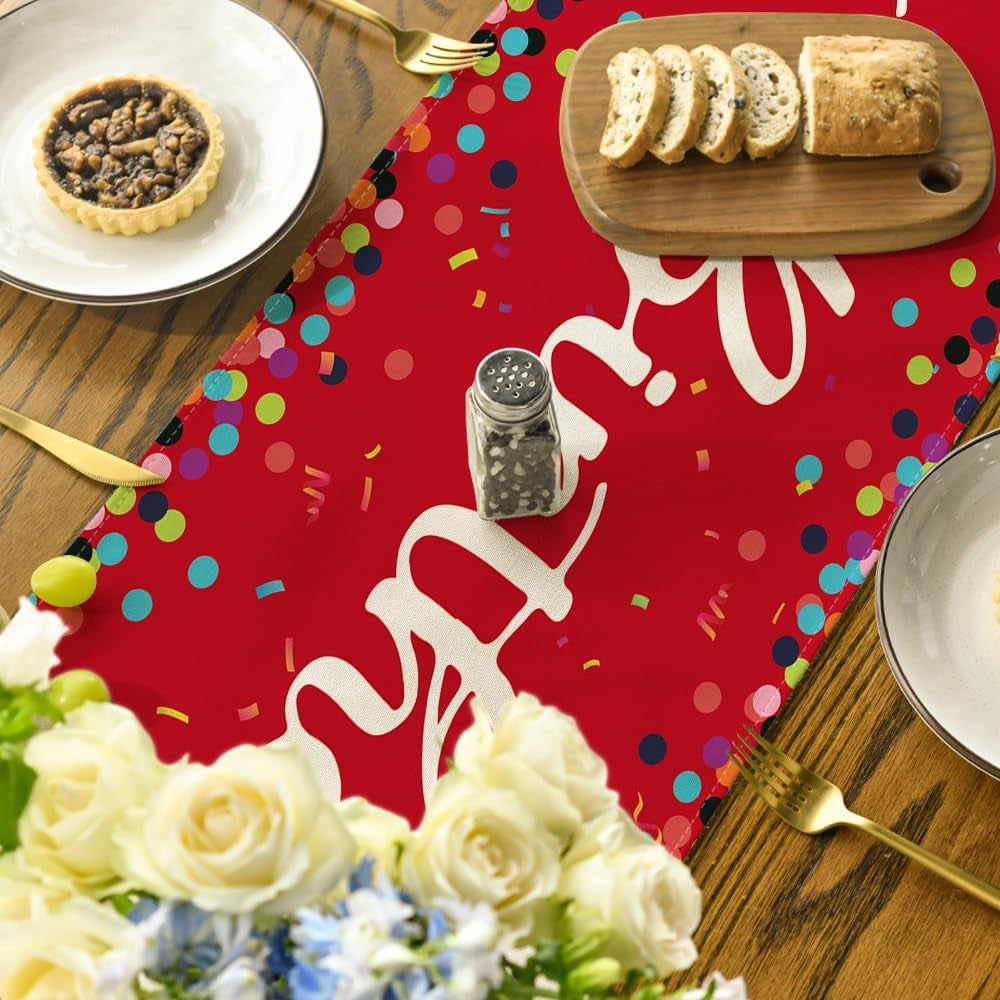 polka-dot-red-happy-birthday-table-runner-seasonal-christmas-winter-kitchen-dining-table-decoration-for-home-party-decor-13x72-inch