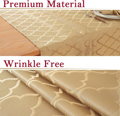 Fall Tablecloth Rectangle, Jacquard, 52" X 70", Gold7