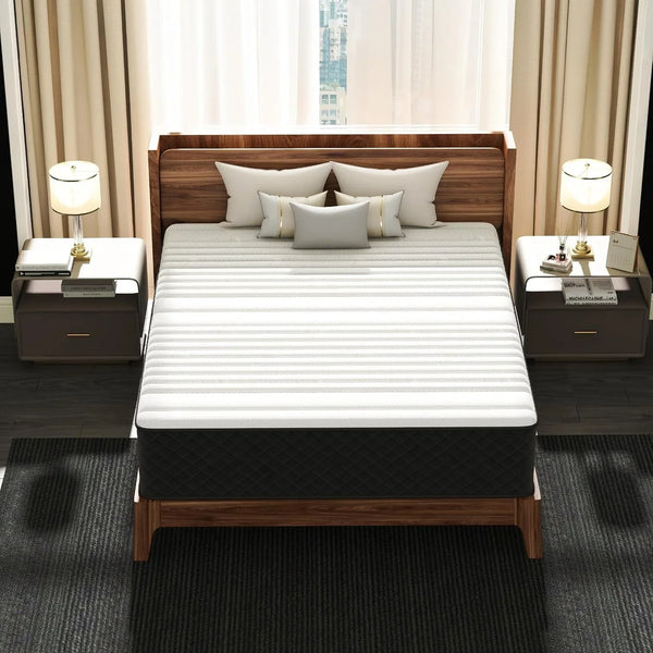 12 Inch Queen Hybrid Mattress in a Box, Firm Pocket Spring | Gel Foam, Pressure & Pain Relief, Motion Isolation, Certipur-Us Certified, Gel Memory Foam Layer6