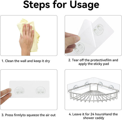 Shower Caddy Adhesive Hooks Replacement for Bathroom, No Drilling4