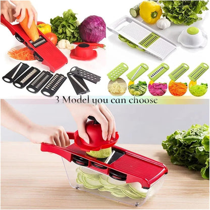 Veggie Cutter:Steel Blade;Potato Peeler&Carrot Cheese Tool3