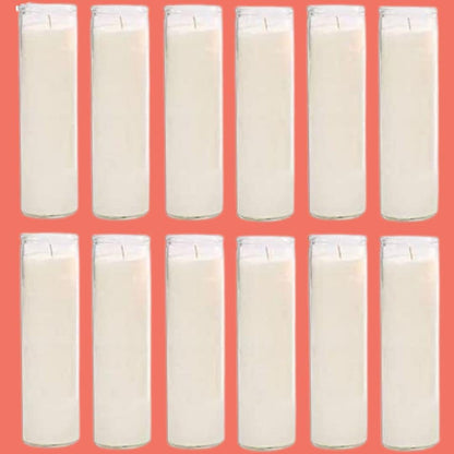Glass Assorted Religious Candle, White, Case of 12 (1)6