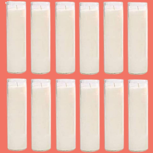 Glass Assorted Religious Candle, White, Case of 12 (1)6