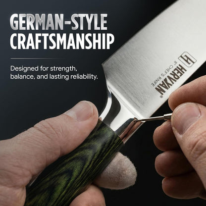 8 Inch Professional Chef Knife - Ultra Sharp German-Inspired Precision Blade High-Carbon Stainless Steel, Ergonomic Pakkawood Handle, Blade Guard and Gift Box for Home Cooks and Restaurants9