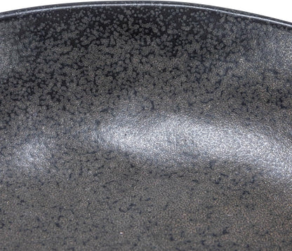 Creative Co-Op Stoneware Bowl with Handle and Base, Black Reactive Glaze3