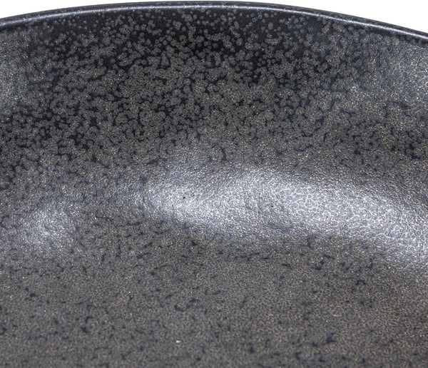 Creative Co-Op Stoneware Bowl with Handle and Base, Black Reactive Glaze3