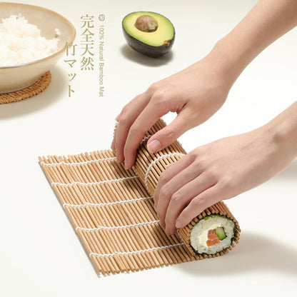 Bamboo Sushi Making Kit 9 in 1 for Sushi Beginners | with 2 Sushi Rolling Mats, 5 Pairs of Chopsticks, 1 Paddle, 1 Spreader, 1 Beginner Guide PDF, Sushi Kit, Bamboo Sushi Mat4