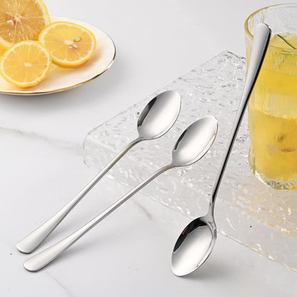 7.5 Inches Stainless Steel Iced Tea Spoons,Set of 8 Long Stirring Spoons for Coffee,Cocktail,Ice Cream,Long Handle Iced Teaspoons,Latte Spoons for Mixing6