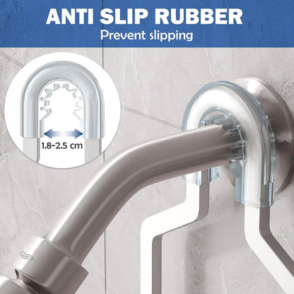 Aluminum Shower Caddy Hanging for Handheld Showerheads, Never Rust Shower Organizer with Hooks Holder Toothbrush Holder，Over Showerhead Caddy for Bathroom6