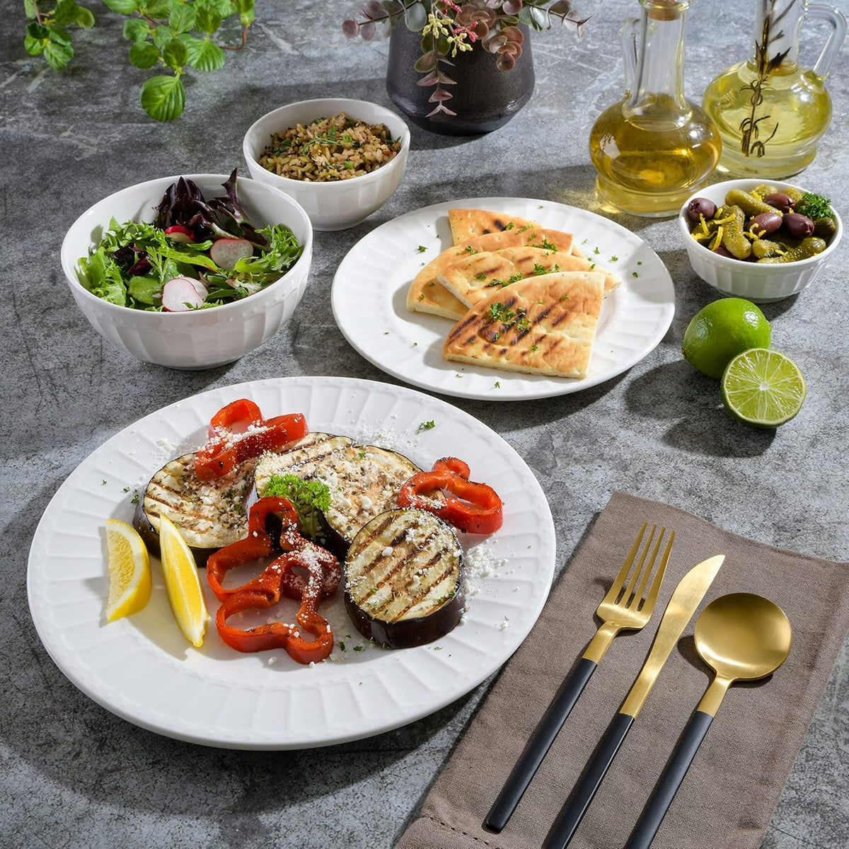 zen-buffet-porcelain-ceramic-dinnerware-sets-for-8-plates-and-bowls-set-40pcs-white-embossed-dishes