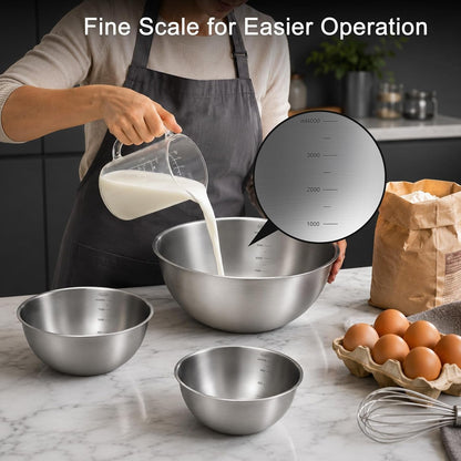 7 Piece Stainless Steel Mixing Bowl Set with Colander for Baking, Cooking4