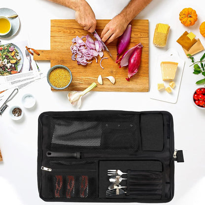 Chef’S Knife Roll Bag, Heavy Duty Oxford Chef Knife Bag, Portable 13 Slots Chef Knife Case, Multi-Function Cutlery Knives Pouch Holder Knife Wrap Wallet Tool Roll7