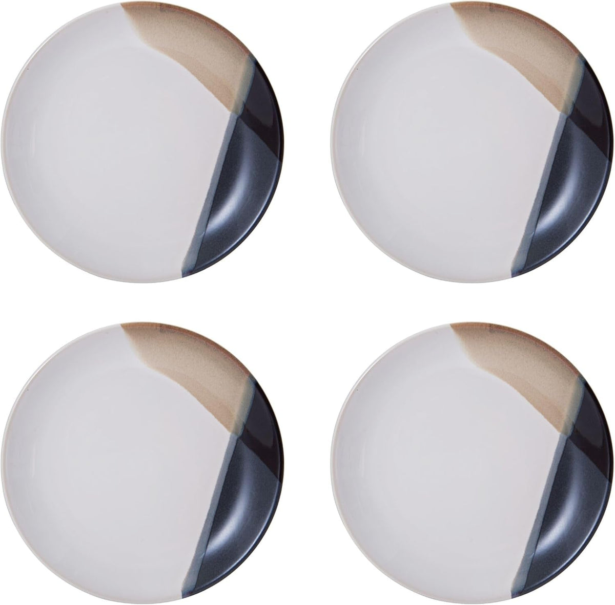 mikasa-gourmet-basics-caden-16-piece-stoneware-dinnerware-set-service-for-4-white-glossy-center-with-black-and-tan-two-tone-reactive-glaze-dishwasher-and-microwave-safe
