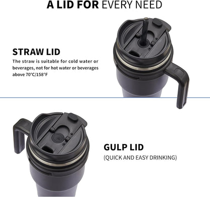 20 Oz Insulated Travel Coffee Mug Tumbler with Handle and Straw3