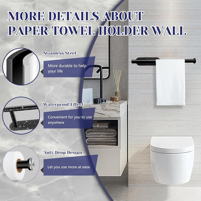 Black Paper Towel Holder, Self Adhesive Paper Towel Holder under Cabinet3