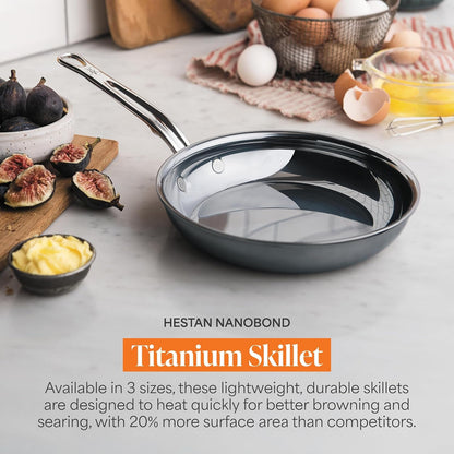 Hestan Nanobond Molecular Titanium Frying Pan, 8.5-Inch - Pfas-Free Stainless Steel Skillet, 4X Stronger, 1050°F Safe, Induction Compatible, Handcrafted Italy3
