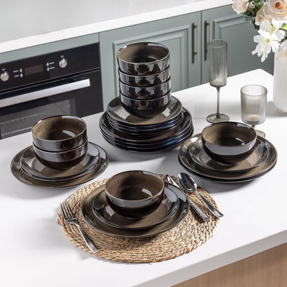 Ceramic Dinnerware Sets for 8,24Pcs Porcelain Plates and Bowls Set7