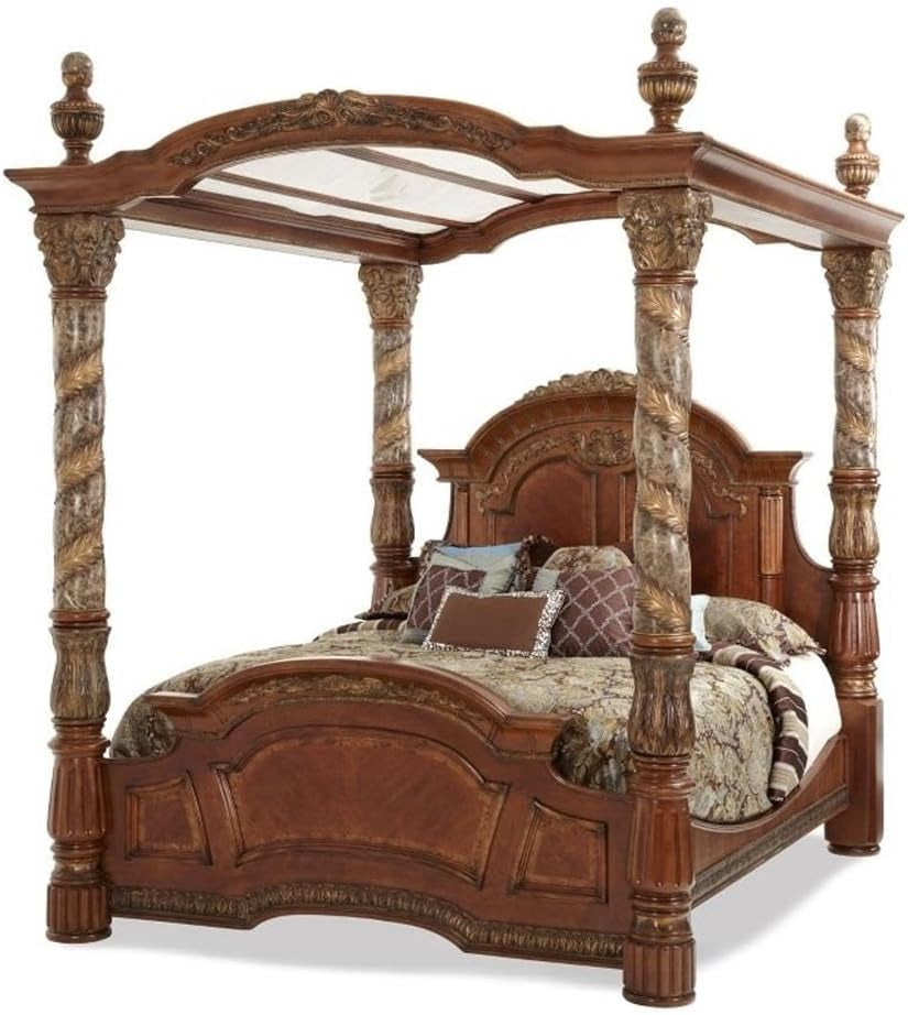 california-king-wood-canopy-bed-in-classic-chestnut