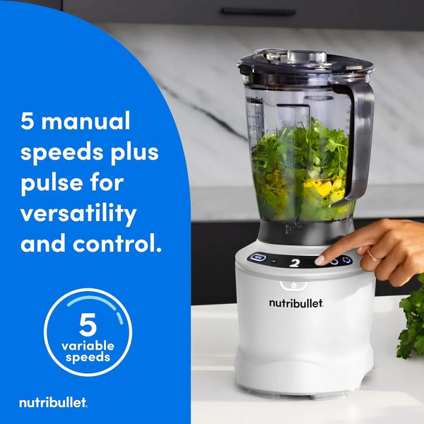 Nutribullet Smartsense 5-Speed, Full-Size Blender, 1400 Watt- Matte White5