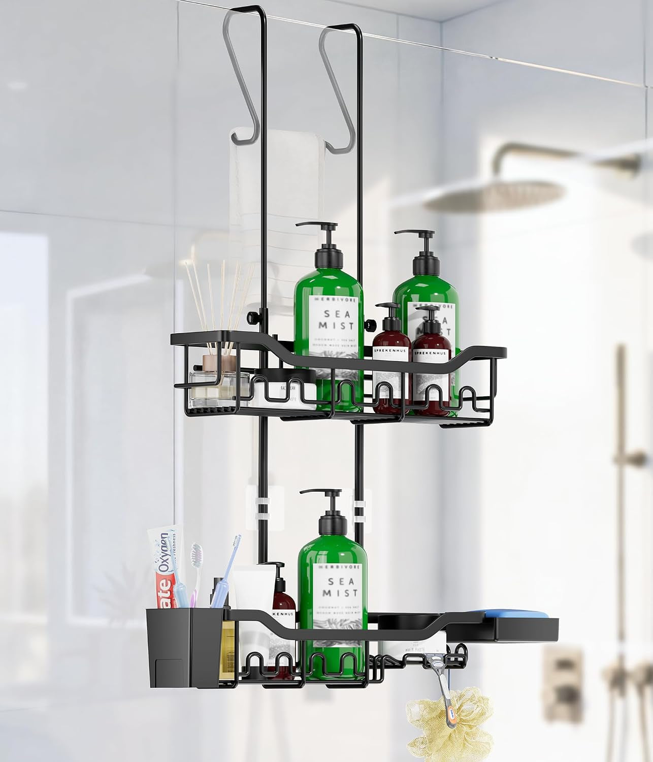 shower-caddy-hanging-over-the-door-upgraded-extended-length-shower-organizer-rustproof-bathroom-rack-with-hooks-soap-holder
