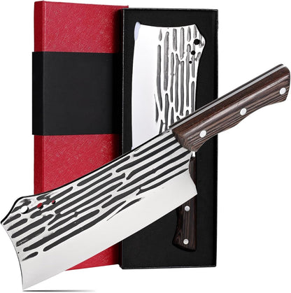 Forged Cleaver Knife Butcher Knife for Vegetable and Meat Cutting,With Non-Slip Wooden Handle1
