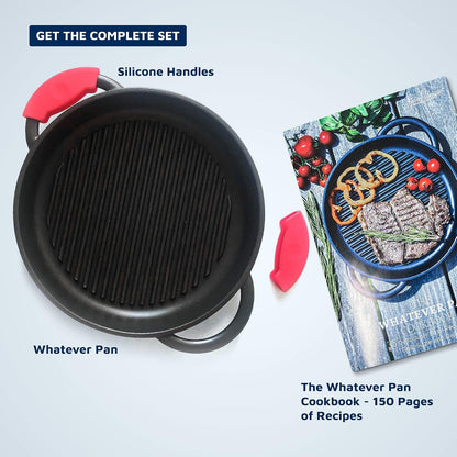 the Whatever Pan Cast Aluminum Griddle Pan for Stove Top - Lighter than Cast Iron Skillet Pancake Griddle with Lid - Nonstick Stove Top Grill 10.6" Diameter4