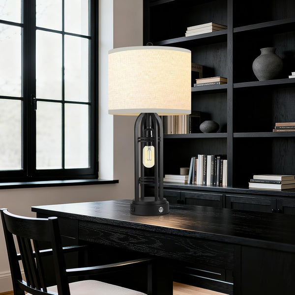 24.7'' Bedroom Lamps Set of 2, Living Room Table Lamp with USB Ports6