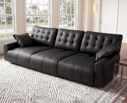 Oversized Sectional Couches for Living Room, Modular Leather Cloud Couch8