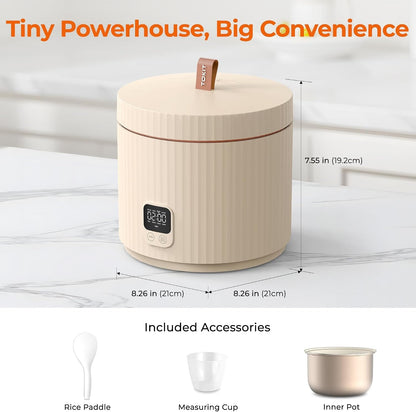 Compact Mini Rice Cooker Small Kitchen 3-Cup (Uncooked) / 6-Cup (Cooked), Non Stick Ceramic Inner Pot Rice Maker, 24H Timer Delay, Auto Keep Warm, 8 Functions Multicooker for Brown Rice, Steam, Soup5