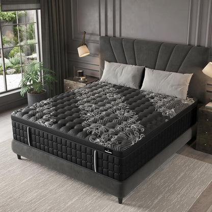 Queen Mattress 14 Inch Hybrid, Cooling-Gel Foam & Pocket Springs, Medium Firm with Edge Support – 365-Night Trial, Bed in a Box1