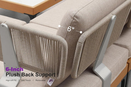 6 Pieces Patio Conversation Sets with 2 Chairs & Table8