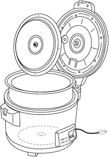 Commercial Rice Cooker & Warmer - 35 Cups Uncooked / 70 Cups Cooked, Extra Large Capacity Rice Cooker with Nonstick Inner Pot & Switch Press, 120V/1500W, ETL Listed8