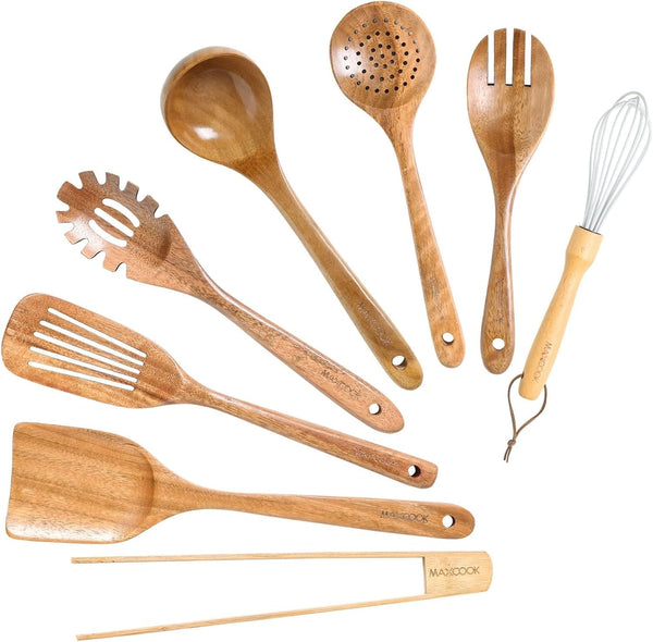 Natural Acacia Wooden Kitchen Utensils Set (8 Pieces)1