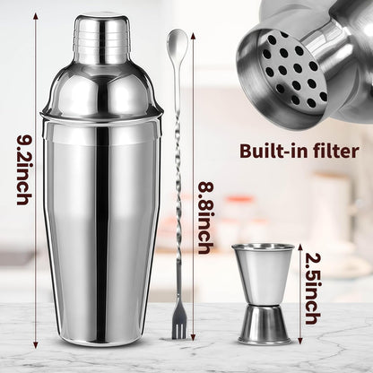 Cocktail Shaker Set, 7-Piece Bartender Kit, Mixology Kit, Bar Set | Stainless Steel Cocktail Making Kit for Home Bar and Parties with Martini Shaker, Jigger, Strainer, Muddler and Pourers2