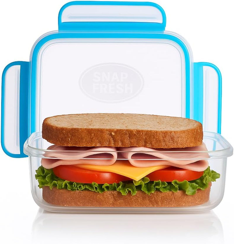 4-pack-of-fun-size-leakproof-sandwich-containers-reusable-bpa-free-sandwich-boxes-airtight-seal-also-great-for-salads-snacks-fruit-treats-and-food-storage