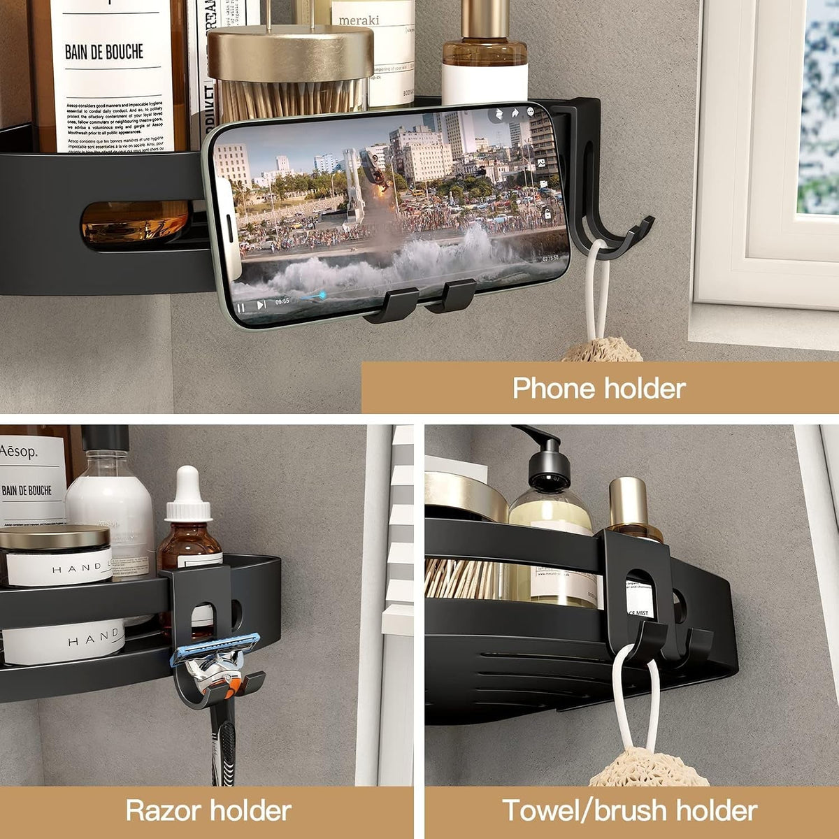 corner-shower-caddy-with-razor-holder-adhesive-shower-shelf-corner-no-drilling-bathroom-corner-shower-organizer-storage-rack-2-pack-black