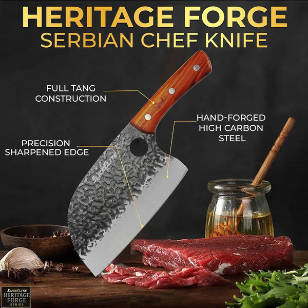 Serbian Chef Knife Vegetable Chopper Meat Cutting Kitchen Knife Food Prep6
