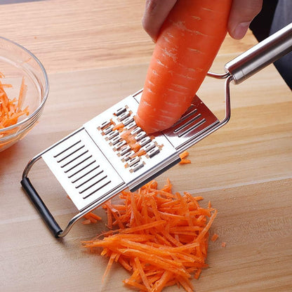 Multi Purpose Grater Peeler and Cutter 3 Interchangeable Accessories for Kitchen with Stainless Steel 8 Piece Vegetable Salad Chopper Slicer (Silver)4