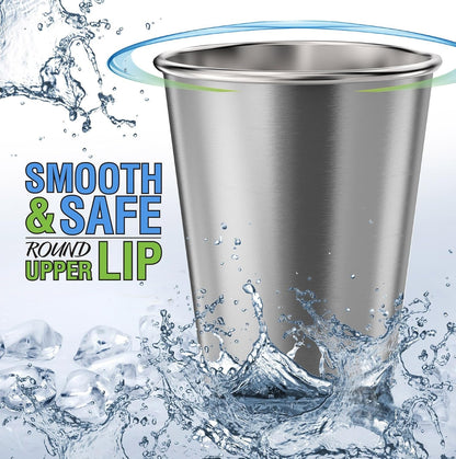 Stainless Steel Kids Cups 8 Oz - Stainless Steel Small Children Cups for Home & Outdoor Activities, BPA Free Unbreakable Premium Stackable Metal Drinking Glasses (4-Pack)3